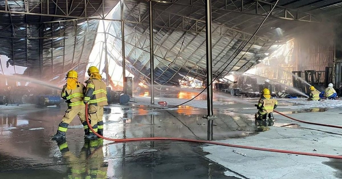 fire at cement factory